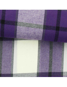 Schottisches Tartan-Flanellgewebe - Violett und Ecru