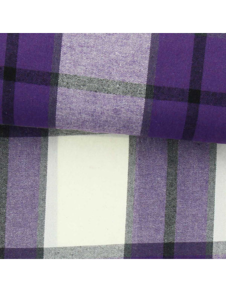 Schottisches Tartan-Flanellgewebe - Violett und Ecru