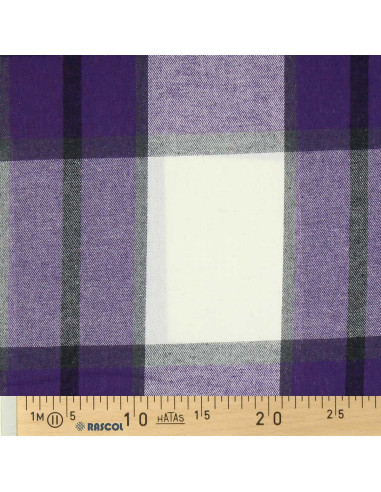 Schottisches Tartan-Flanellgewebe - Violett und Ecru