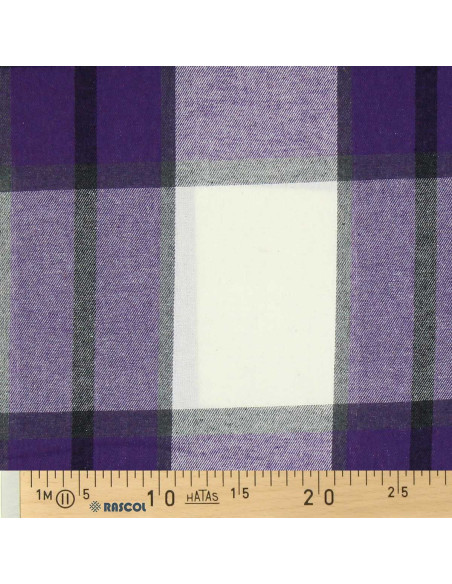 Schottisches Tartan-Flanellgewebe - Violett und Ecru