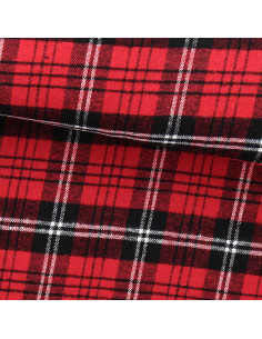Schottisches Tartan-Flanellgewebe - Rot, Schwarz und Weiß