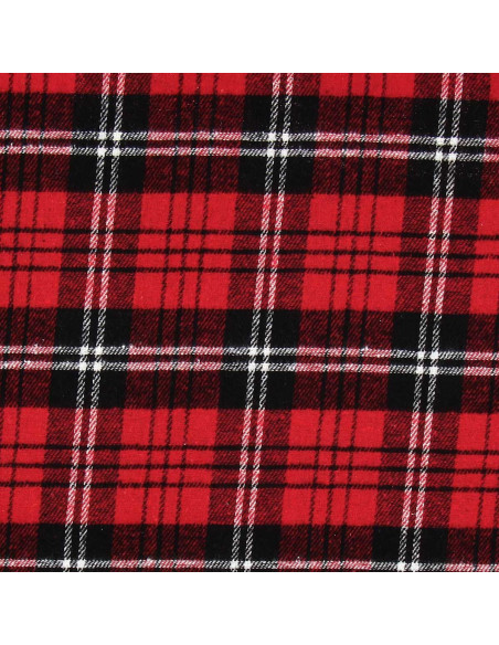 Schottisches Tartan-Flanellgewebe - Rot, Schwarz und Weiß