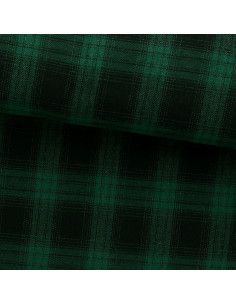 Schottischer Tartan-Flanellstoff - Grün und Schwarz