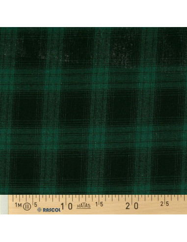 Schottischer Tartan-Flanellstoff - Grün und Schwarz