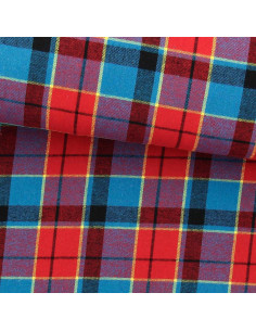 Schottisches Tartan-Flanellgewebe - Rot, Blau und Gelb