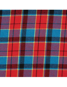 Schottisches Tartan-Flanellgewebe - Rot, Blau und Gelb 2