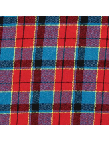 Schottisches Tartan-Flanellgewebe - Rot, Blau und Gelb
