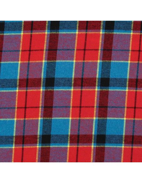 Schottisches Tartan-Flanellgewebe - Rot, Blau und Gelb