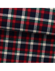 Schottisches Tartan-Flanellgewebe - Rot, Blau und Grün