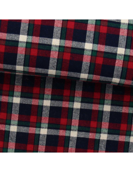Schottisches Tartan-Flanellgewebe - Rot, Blau und Grün