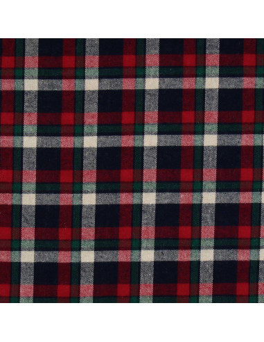 Schottisches Tartan-Flanellgewebe - Rot, Blau und Grün