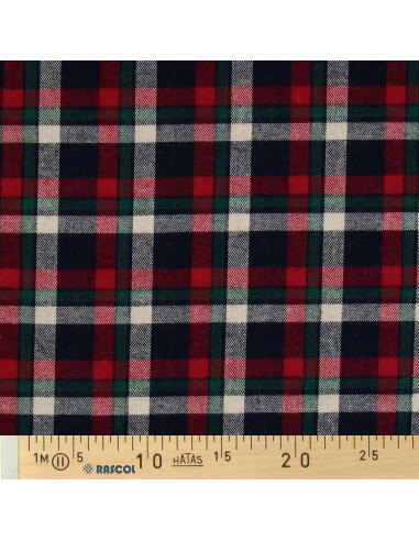 Schottisches Tartan-Flanellgewebe - Rot, Blau und Grün