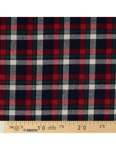 Schottisches Tartan-Flanellgewebe - Rot, Blau und Grün