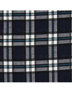 Schottischer Tartan-Flanellstoff - Marineblau und Schwarz 2