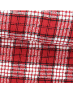 Schottisches Tartan-Flanellgewebe - Rot und Weiß