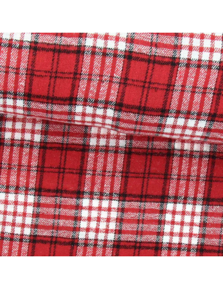 Schottisches Tartan-Flanellgewebe - Rot und Weiß