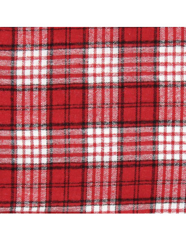 Schottisches Tartan-Flanellgewebe - Rot und Weiß