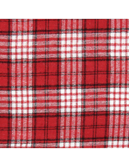 Schottisches Tartan-Flanellgewebe - Rot und Weiß