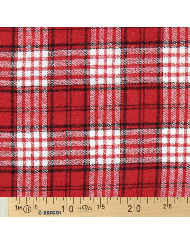 Schottisches Tartan-Flanellgewebe - Rot und Weiß