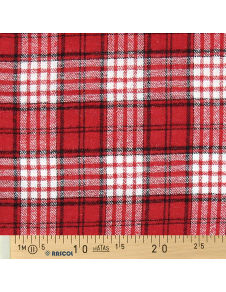 Schottisches Tartan-Flanellgewebe - Rot und Weiß