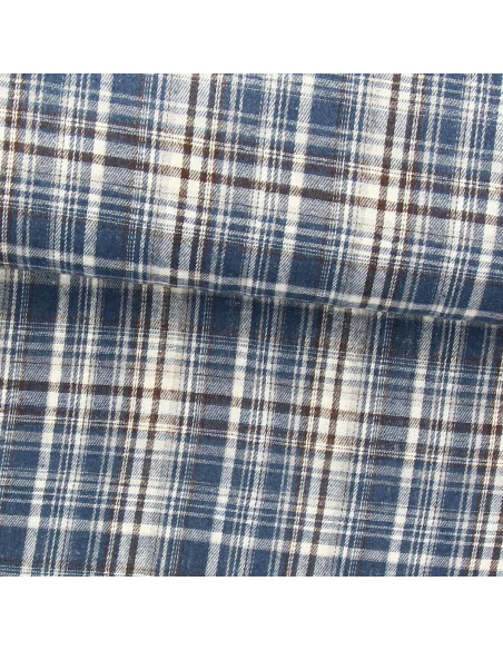 Schottisches Tartan-Flanellgewebe - Blau, Weiß und Schwarz