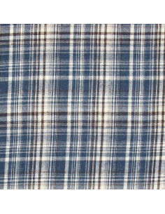Schottisches Tartan-Flanellgewebe - Blau, Weiß und Schwarz 2