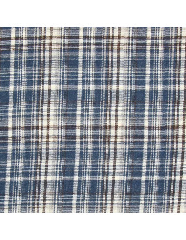 Schottisches Tartan-Flanellgewebe - Blau, Weiß und Schwarz
