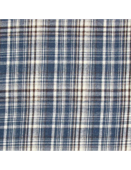 Schottisches Tartan-Flanellgewebe - Blau, Weiß und Schwarz