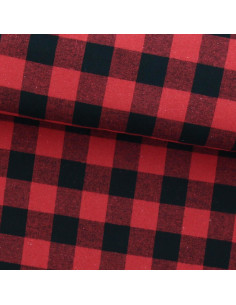 Schottisches Tartan-Flanellgewebe - Rot und Schwarz