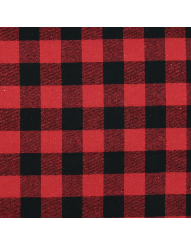 Schottisches Tartan-Flanellgewebe - Rot und Schwarz