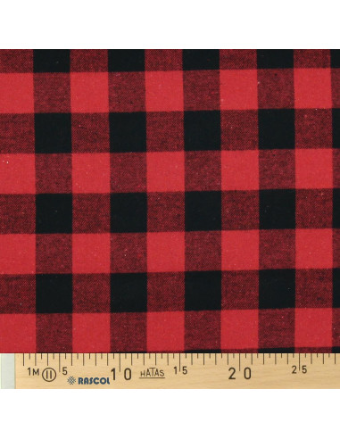 Schottisches Tartan-Flanellgewebe - Rot und Schwarz