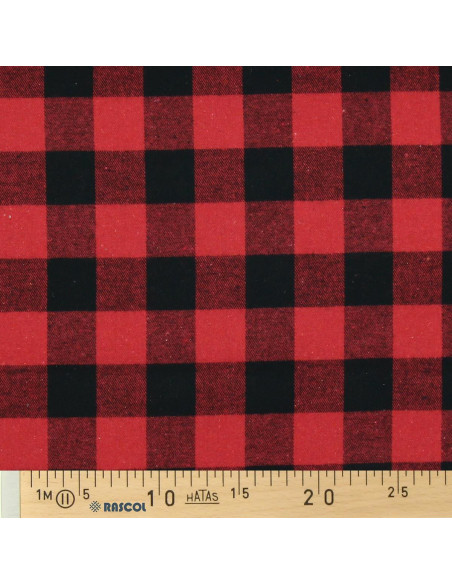 Schottisches Tartan-Flanellgewebe - Rot und Schwarz