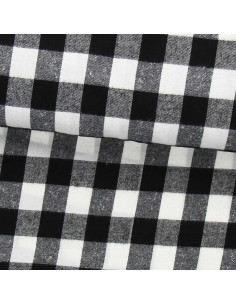 Schottisches Tartan-Flanellgewebe - Schwarz und Weiß