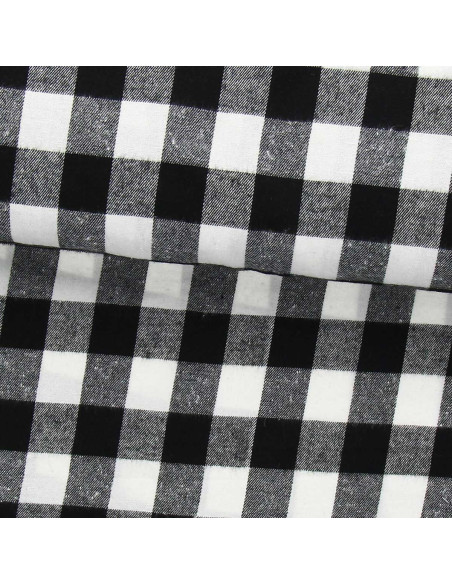 Schottisches Tartan-Flanellgewebe - Schwarz und Weiß