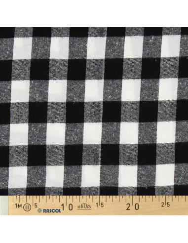 Schottisches Tartan-Flanellgewebe - Schwarz und Weiß