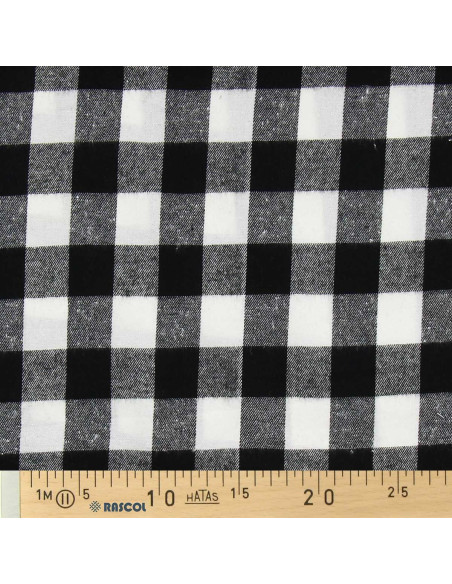 Schottisches Tartan-Flanellgewebe - Schwarz und Weiß