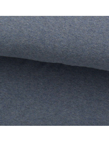 Fein melierter Jersey-Stoff - Blau