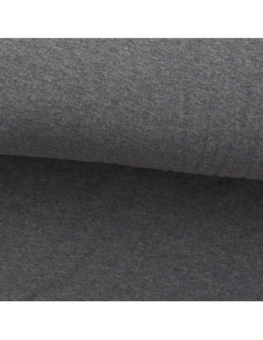 Fein melierter Jersey-Stoff - Anthrazit