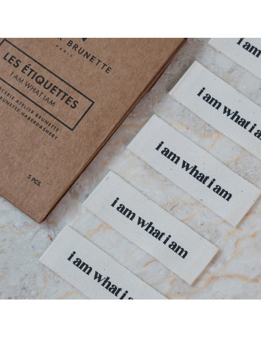 Satz von 5 gewebten Aufnähern zum Aufnähen - I am what i am