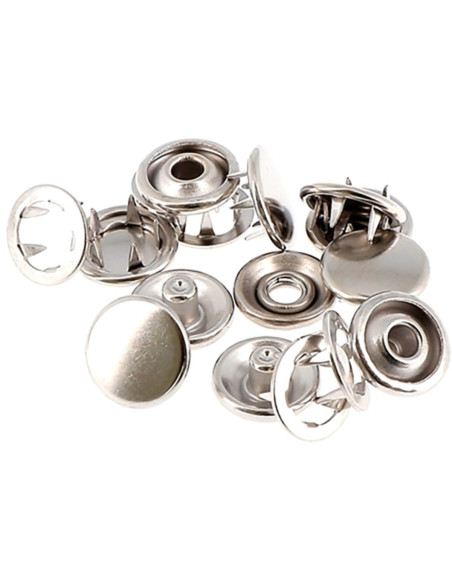 Packung mit 8 nahtlosen Jersey-Druckknöpfen 12 mm Bohin - Silber