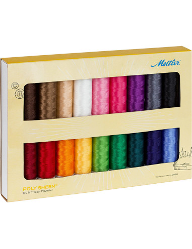 18er Set Stickgarn Mettler Polysheen 200m