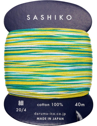 Daruma Kasuri Sashiko-Garn mehrfarbig 3 Farben 40 m