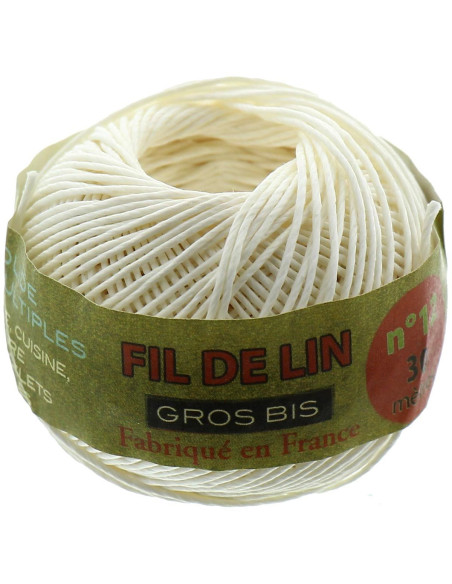 Leinenfaden zum groben chinesischen Bis N° 12 - Rohweiß