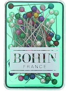 Schachtel mit 70 extra-feinen Stecknadeln mit Perlenkopf von Bohin