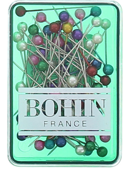 Schachtel mit 70 extra-feinen Stecknadeln mit Perlenkopf von Bohin