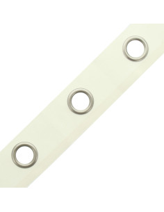Mattsilberne Ösenband - Gebrochenes Weiß 2