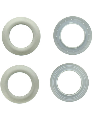 Satz von 8 Vorhangösen Ø44 mm - Satiniert - Hell Silber