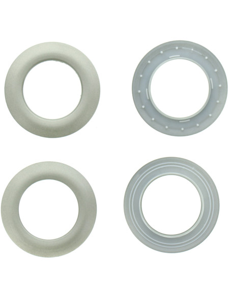 Satz von 8 Vorhangösen Ø44 mm - Satiniert - Hell Silber