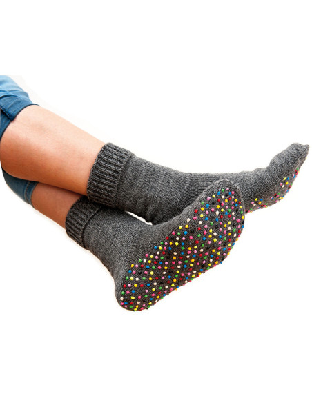 Rutschfeste Latex-Flasche für Socken - Grau