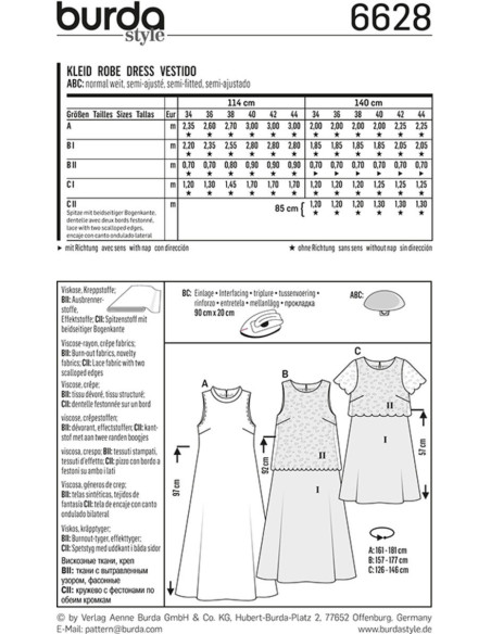Kleidmuster - Burda 6628
